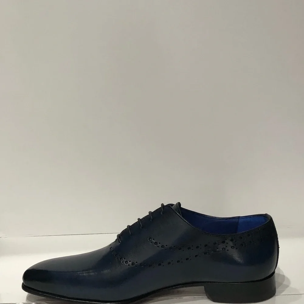 Emilio Franco shoes blue oxford Italian leather